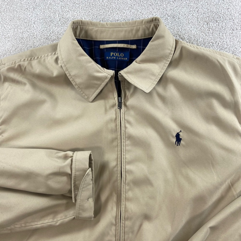 Polo Ralph Lauren Harrington Jacket Mens XXL Tan Beige Windbreaker Pony Logo